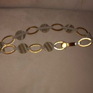 Vintage gold chain and marble elastic belt